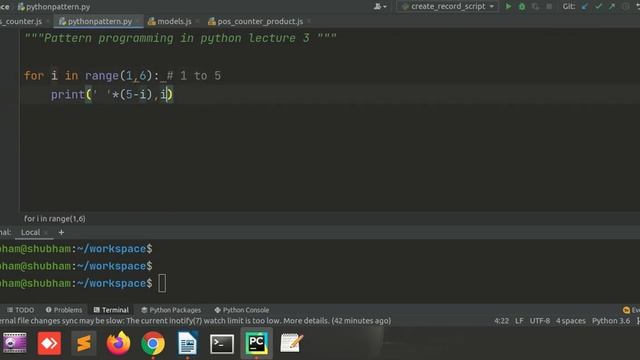 Python pattern printing program 3 | in Hindi | learn an easy method смотреть онлайн