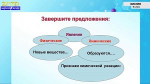 8-класс | Химия | Физические и химические явления. Признаки и условия химической реакции.