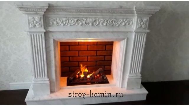 Купить красивый камин из мрамора в квартиру: электрокамин, биокамин, газовый