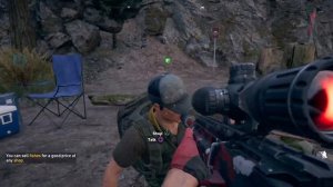 Far Cry® 5 Skyrim joke by NPC "I could've been a deputy like you, but i took a bullet to the knee"