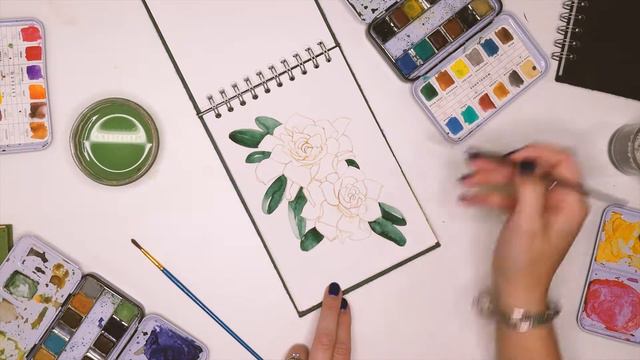 Florals Your Way - Gardenias - Watercolour Timelapse | Sketchyminx смотреть онлайн