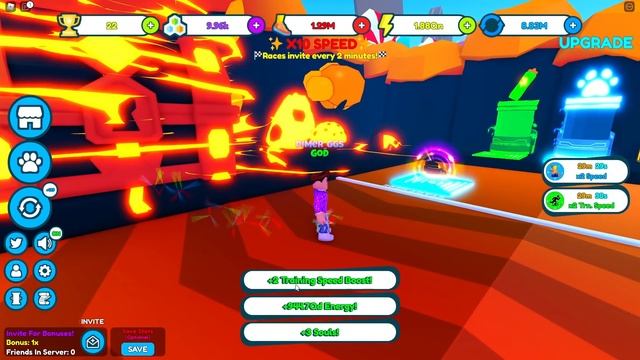 ПОСТАВИЛ РЕКОРД СКОРОСТИ И СТАЛ ТОП-2 МИРА В SPEEDMAN SIMULATOR В РОБЛОКС! ROBLOX смотреть онлайн