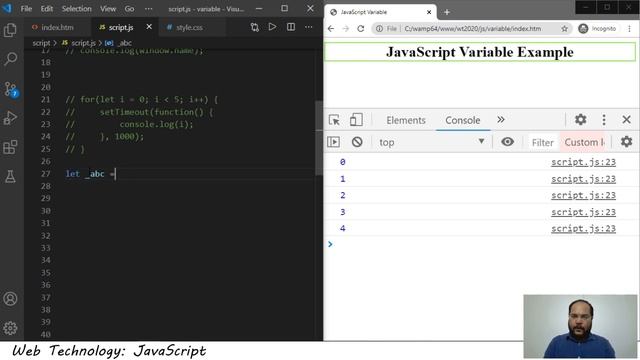 JavaScript Variables: Example