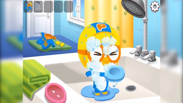 Pororo Penguin | Healthy Habit Game: Take A Shower смотреть онлайн