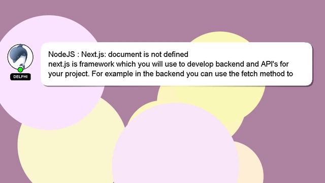 NodeJS : Next.js: document is not defined смотреть онлайн