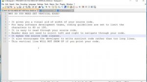 NOTEPAD++ TIPS & TRICKS: Set Vertical Edge In Notepad++ to Help with Line Length