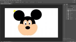 How to Create Mickey Mouse in Adobe Photoshop in Urdu Hindi | Easy Micky Mouse Face Making