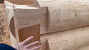 Рубка дома из бревна 6х8м, фронтоны рубленные. Мир срубов.