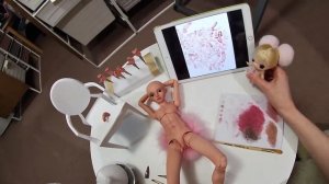 Шарнирка своими руками. Как расписать бжд куклу. Красим пи-пи Сеорина (красим бжд мальчика)