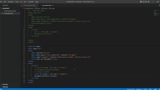 Let & Const variable use in Java Script