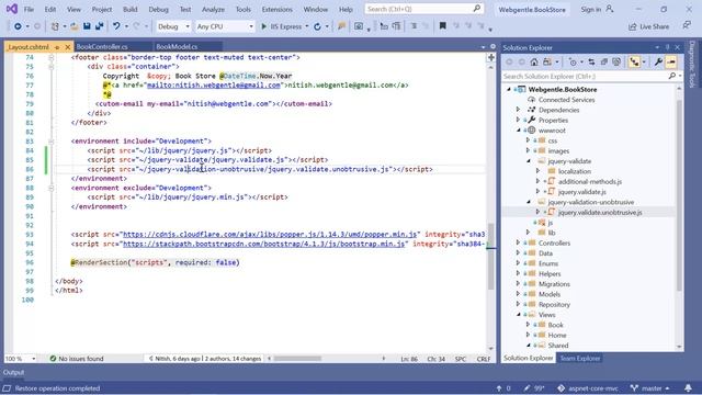 (#65) Client side validation in asp.net core using unobtrusive js | Asp.Net Core tutorial