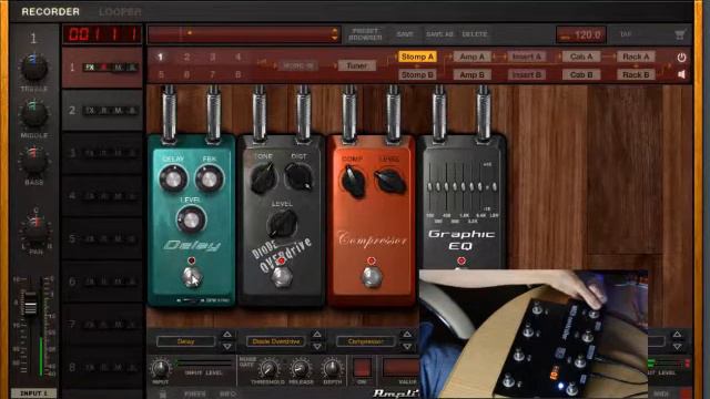 Режимы кнопок на примере обучения Amplitube и GuitarRig смотреть онлайн