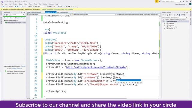 Selenium with C# 62 - Selenium Data Driven Testing in MS Test using DataRow & DynamicData attribute смотреть онлайн