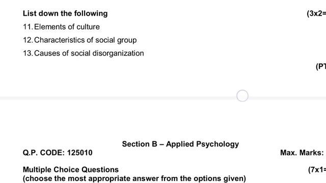 Psychology and Sociology Question Paper for B.SC Nursing 1st August -2022 смотреть онлайн