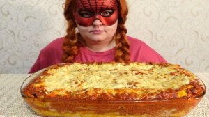 ASMR MUKBANG Лазанья ASMR Cheesy Lasagna Eating Sounds No Talking Звуки Еды Мукбанг не Болталка