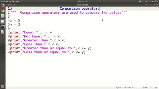 Python Tutorial 7 - Operators