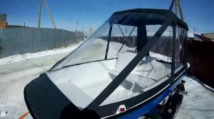 Обзор ходового тента на моторную лодку "Cayman 36"
