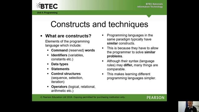 BTEC IT Unit 4 - Constructs and Techniques смотреть онлайн