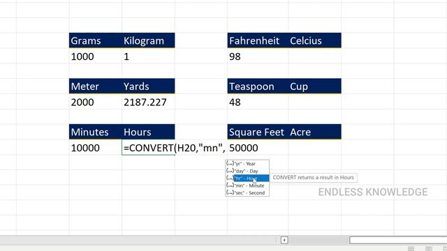 Convert Function in Excel in Tamil