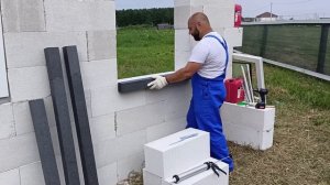 Выносная система установки окон и дверей Triotherm в газобетонном доме. Утепление пенопластом 150мм
