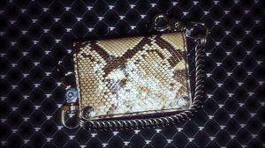 White Python Mini Long Biker Chain Wallet from Anvil Customs