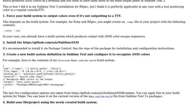 How to get Colored Build Output from Make in Sublime Text 3? (2 Solutions!!) смотреть онлайн