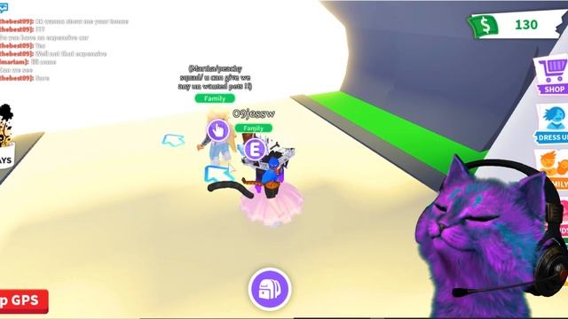 Фиолетовый котёнок играет первый разв роблокс Адобт Ми смотреть онлайн