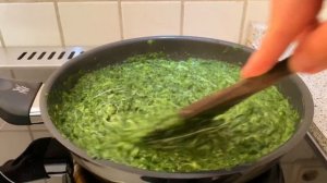 Тёплый соус из шпината/ паста из шпината