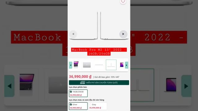 Mơ MacBook Pro M2 13 2022 - 16GB256GB