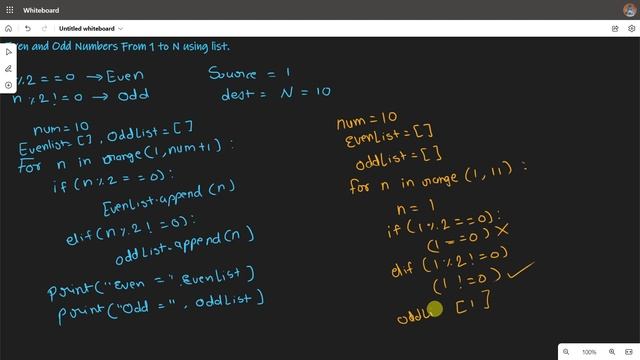 Python Program to Print Even And Odd Number From 1 to N using List