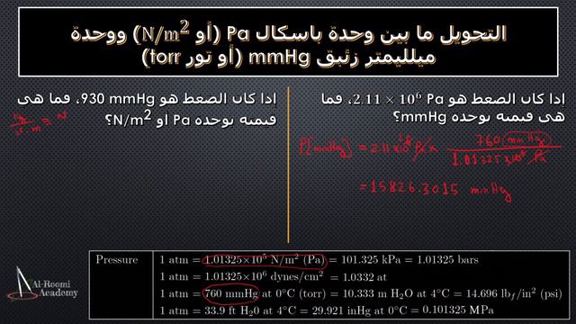 التحويل بين وحدات قياس الضغط - درس 19: تحويل وحدة باسكال مع مليمتر زئبق أو تور Pa & mmHg / torr смотреть онлайн