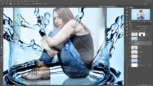 Girl in bottle with water splash | photoshop manipulation tutorial cc смотреть онлайн