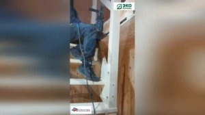 Русская Лестница. Монтаж лестницы ЛС-92 с ограждением.