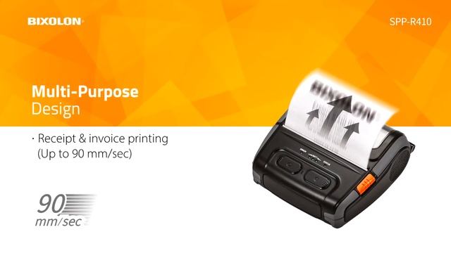 SPP-R410 - 4” Compact, Rugged, USB, MFi Bluetooth / Wi-Fi Receipt & Label mobile printer