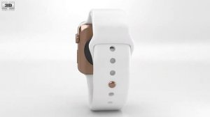 Apple Watch Edition 42mm Rose Gold Case White Sport Band by 3D model store Humster3D.com