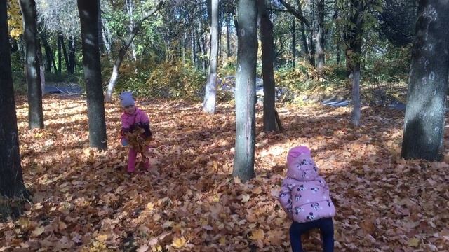 Ах, осень, осень | золотая осень | мы тебя все в гости просим | осенняя прогулка двух сестрёнок смотреть онлайн