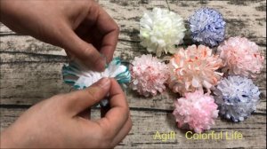 How to make Tissue paper flower (Cách làm hoa bằng khăn giấy) - Agift Colorful Life