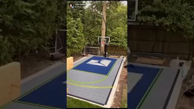 Game Courts UK garden basketball court installation sport court custom Jumpman stencil