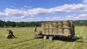 Открытие сенокоса 2022. Прессуем и возим рулоны.