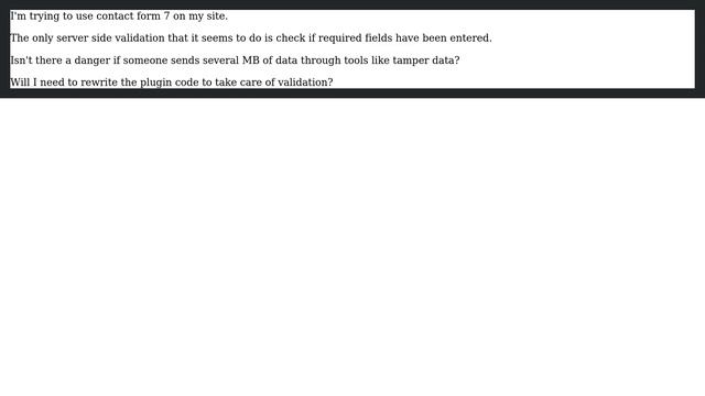 Wordpress: Server side validation for Contact Form 7