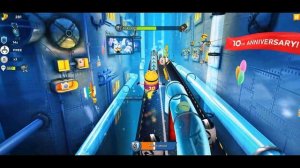 Minion rush Phill minion costume 10th Anniversary special mission stage 1 gameplay walkthrough ios