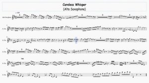 George Michael - Careless Whisper - Alto Saxophone   Free Sheet Music