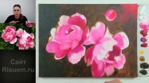 Как рисовать пионы, Ссылка на 50 уроков в описании.