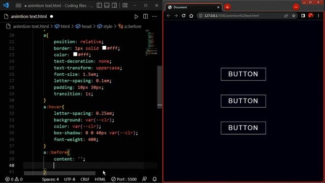 Make Hoverabble Buttons using HTML & CSS Coding | hover button #html  #before #after #elements