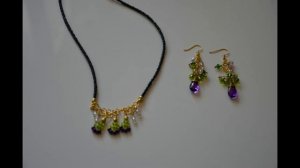 Серьги с Лиловыми Каплями и Колье