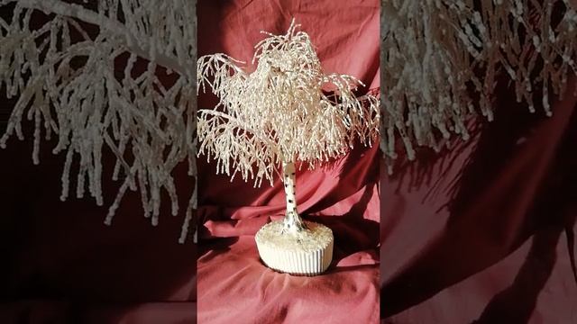 Зимняя берёзка из бисера. смотреть онлайн