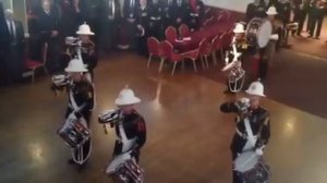 Royal Marine Drummers Pay Respect To Fallen Marine