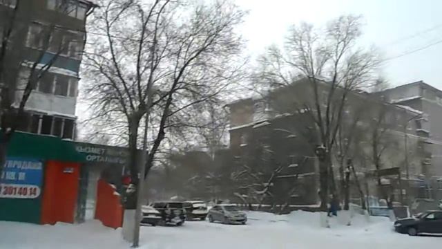 Караганда зимой | со дворов у. Можайского мимо гостиницы Караганда до перекрёстка Н. Абдирова