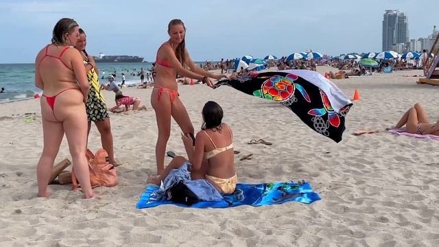 BEACH Walk in MIAMI beach Florida 2021 USA 4k video
