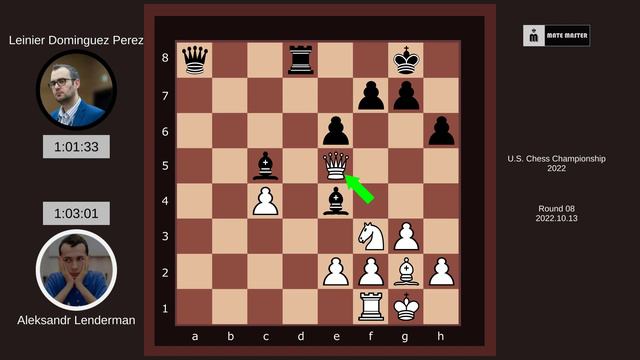 Aleksandr Lenderman vs Leinier Dominguez Perez: U.S. Chess Championship 2022 смотреть онлайн